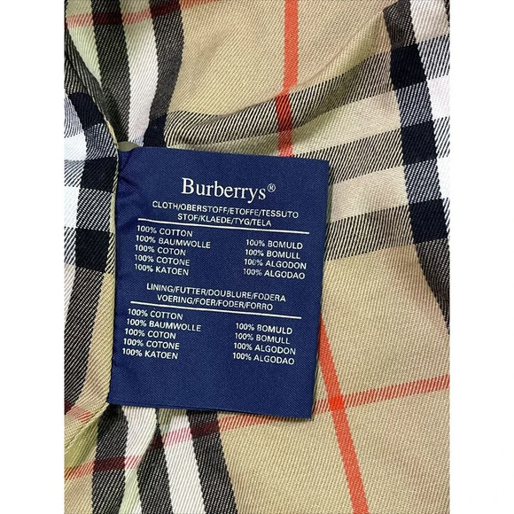 Burberrys London VTG Double Breasted  Designer Classic Beige Trench Coat Sz 50 - Picture 13 of 16